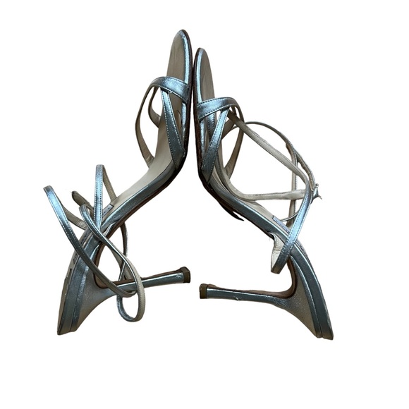 Jimmy Choo’s Strappy Stiletto. Vintage Early 2000’s. Silver size 7. 🤍❤️‍🔥 - Picture 3 of 14
